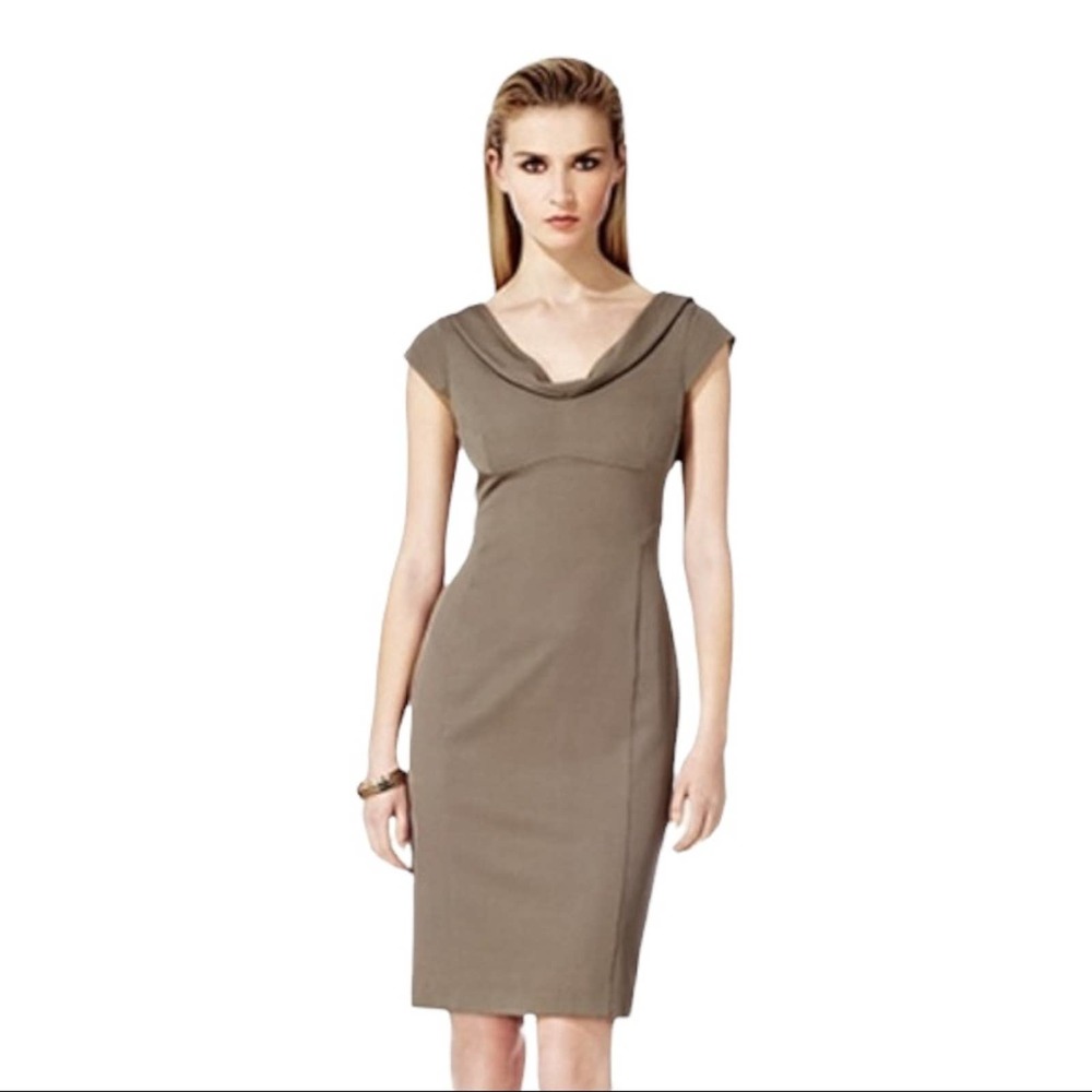 REISS Short Sleeve Taupe Pencil Dress 6
